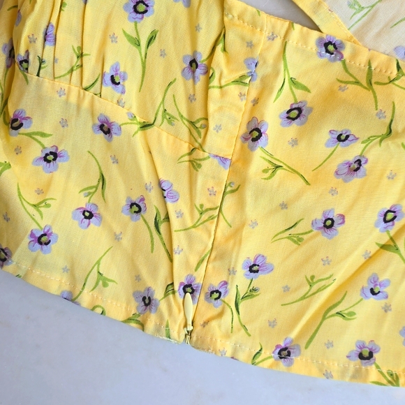 NWT MOTEL Gladis Crop Top in Wildflower lemondrop size medium - Picture 7 of 15
